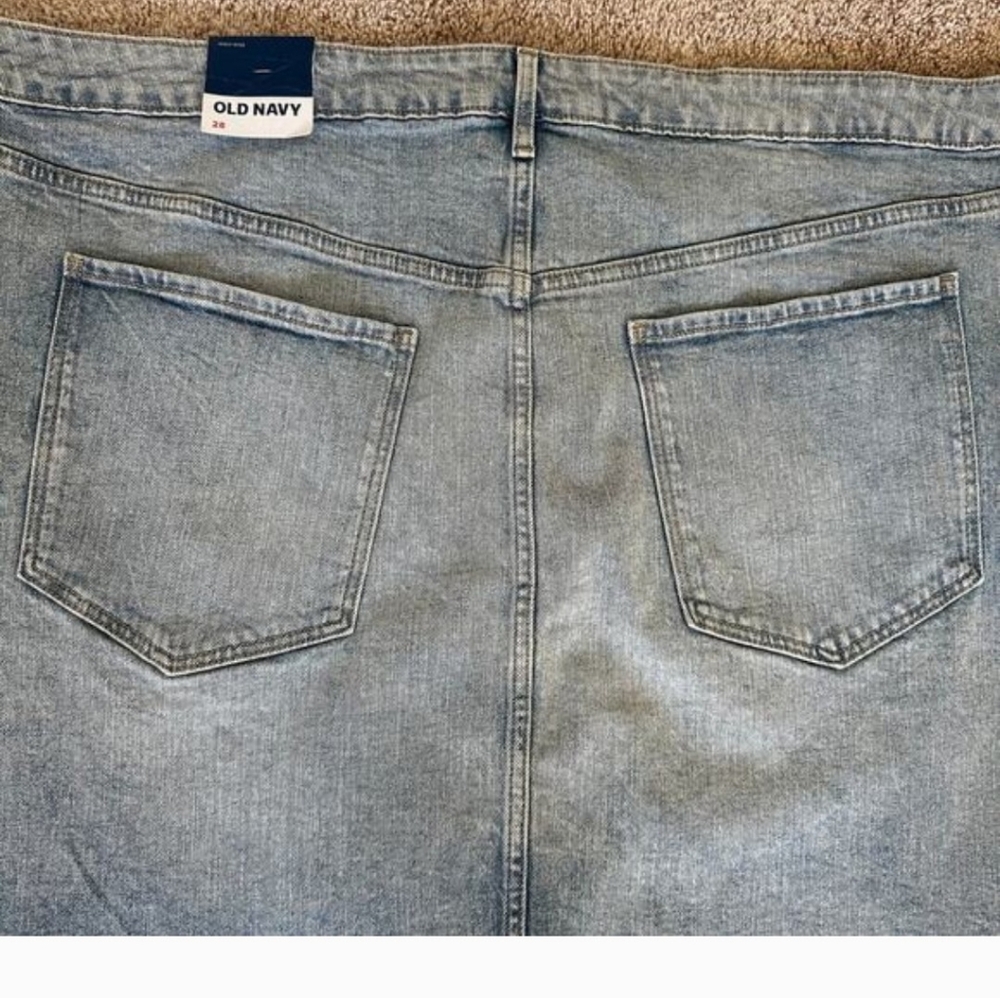 NEW Old Navy Denim Mini Skirt High Rise Secret Slimming Pockets Plus Size 28 - Picture 4 of 13